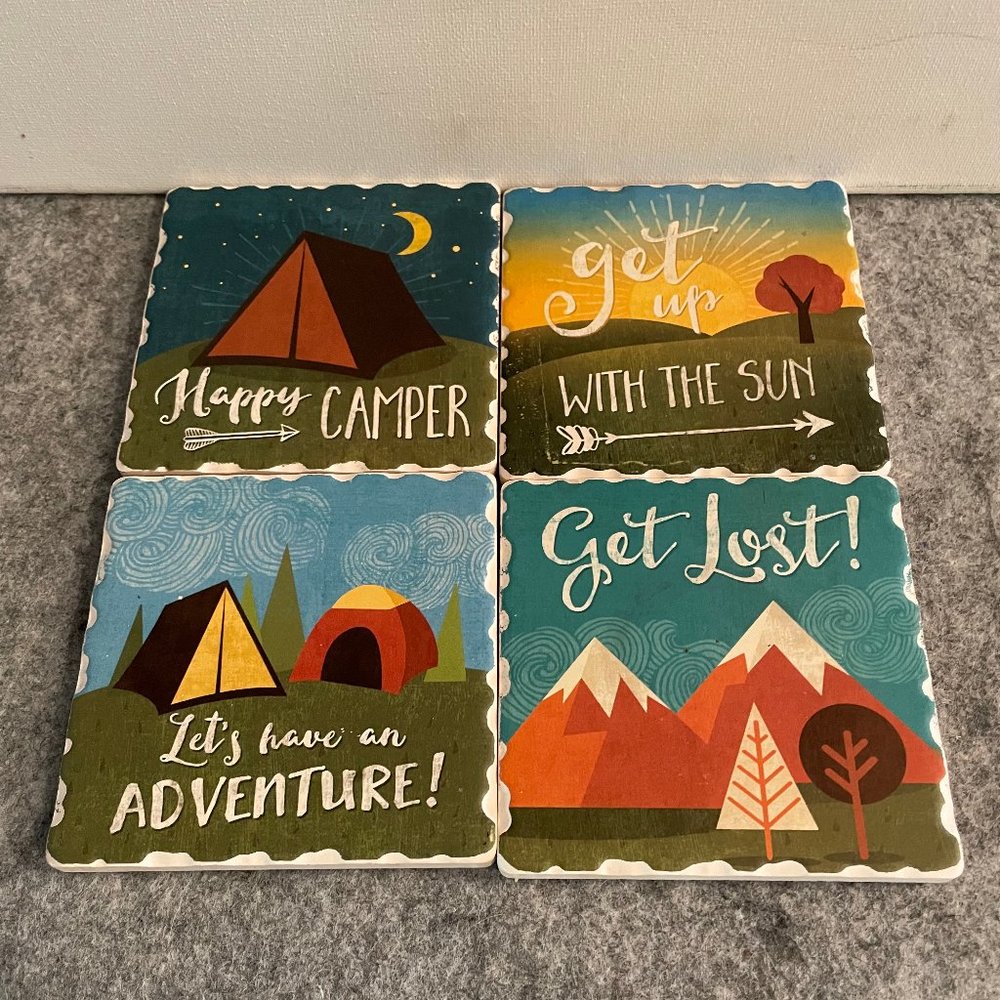 Stone Camping Coasters Set of by Highland